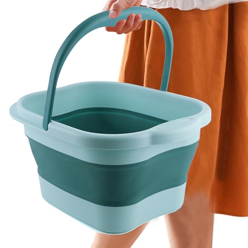 Foldable Foot Bath Tub With Massage Rollers - Portable Foot Soak Basin With Non-Slip Base | Heat-Resistant EVA For Home Spa, Outdoor & Travel Use
