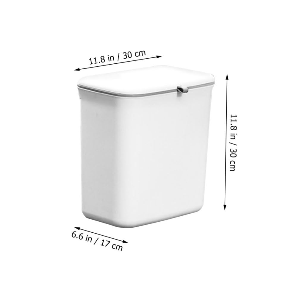 Caneca de basura blanca de plástico para puerta de gabinete miniatura 2