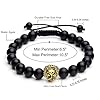 Jovivi 5 Pcs 8mm Handmade Natural Stone Bead Bracelets for Men Women Adjustable Lava Rock/Matte Agate/Picture/Dragonstone Lion Head Gemstone Beaded Bracelet Set Essential Oil Anxiety Jewelry, 6.8 #4