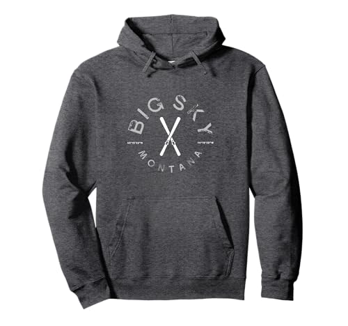 Big Sky Montana Vintage Graphic Ski Pullover Hoodie
