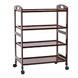 Trolley-Speicherwagen: Hochwertige Bambusstafel, Wasserdicht Und Verschleißfest, Dauerhaft Bis Ein Langer Zeit, Verdickter Rahmen Ht Es Stabil. Glatte Oberfläche Zur Einfachen Reinigung.