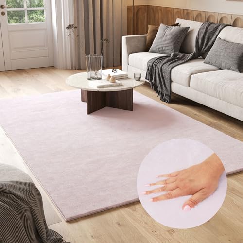 TAPISO Cuddle Teppich Hochflor Langflor Shaggy rutschfest Waschbar Rosa Einfarbig Wohnzimmer Schlafzimmer Kinderzimmer ÖKOTEX 180 x 250 cm
