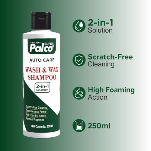 Image of PALCO Wash and Wax Car Shampoo 250ml, pH Neutral Car Washing Shampoo