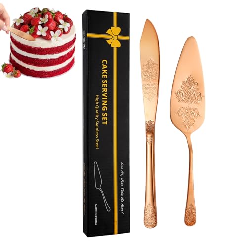 ステンレス鋼のケーキカット器具、ステンレス鋼のケーキカッターセット | 装飾用ウエディングケーキカッターとパイスパチュラ | フルーツチーズパンケーキピザ用人間工学に基づいたハンドル付き耐久性のあるケーキカッティングセット