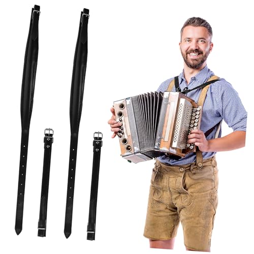 WHAMVOX Ccordion Shoulder Straps Comfortable Leather Accordion Belt Adjustable Length Universal Fit