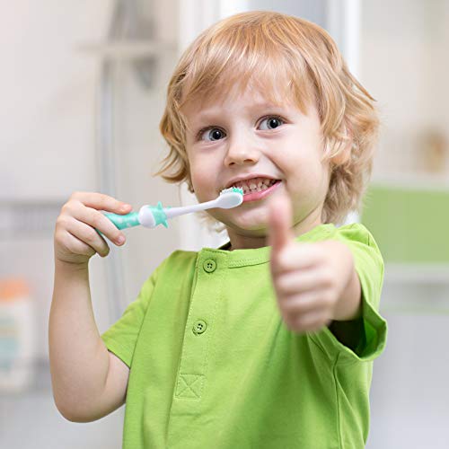 8 Pieces Kids Toothbrush Cartoon Children Toothbrush Deer Design Toothbrush Extra Soft Toothbrush With Suction Cup For Boys And Girls 2 To 8 Years Old, 4 Colors #TOP5