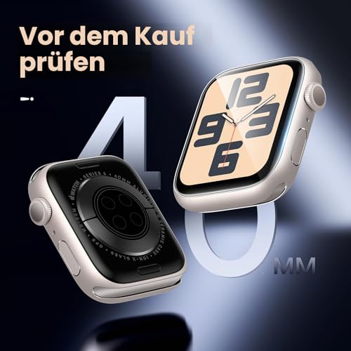 LϟK 6 Stücke Schutzfolie für Apple Watch Series 6/5/4 SE 3/2/1 40mm und Apple Watch Series 9/8/7 41mm Folie - Blasenfrei Kratzfest Anti Kratz HD Klar TPU Displayschutzfolie
