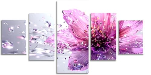 Fleur Diamant Painting Violet Mefooge 5D pour Sublimer la Décoration Murale de Salon