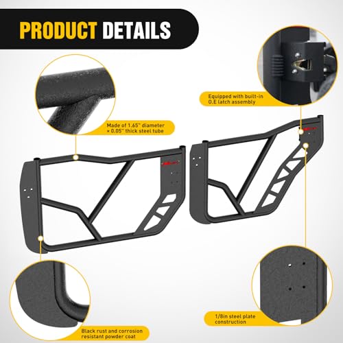Image of Nilight Tube Doors Compatible with Ford Bronco 4-Door 2021-2026 4PCS