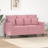 Gecheer Sofás de salón,Sofá Chaise Longue Moderno,Sofás cheslong,Silla Sillón de Asiento - Sofá de 2 plazas Terciopelo Rosa 120 cm