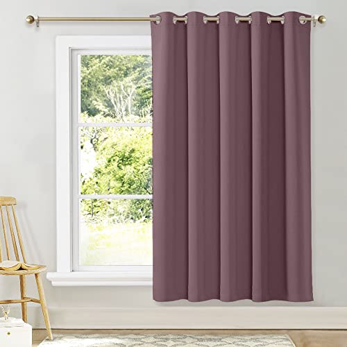NICETOWN Bedroom Window Blackout Curtain Panel, Dry Rose, 1 Panel, 70 x 72 inch,Thermal Insulated Blackout Drape/Drapery for Loft, Guestroom Dry Rose 70"W x 72"L (Pack of 1)