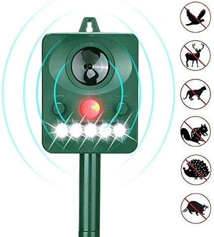 Third A Solar Power Ultrasonic Animal & Pet Repeller, Waterproof Cat Repellent Battery Powered Ultrasonic Pet Repellent/Animal Deterrent Spike for Cat, Dog, Raccoons, Squirrels, Moles, Mice etc