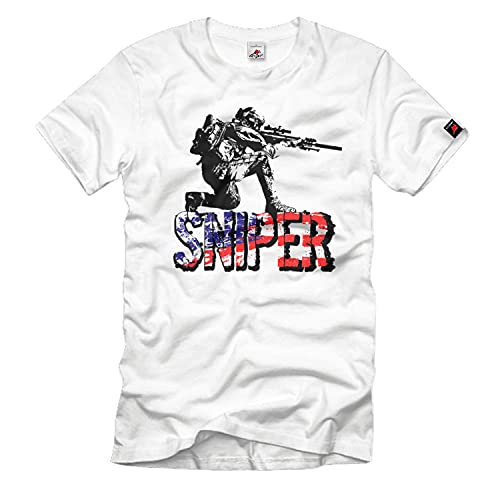 T-shirt US Sniper USA 37791 blanc L évite la transpiration style tactique durable