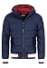 Produktbild Indicode Herren Bacon Steppjacke in Daunenjacken-Optik mit Kapuze | warme Winterjacke gefütterte Übergangsjacke (Polyester Wattierung) Regenjacke Jacke für Männer Navy M