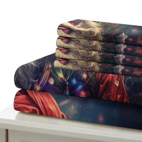 Housse de couette 135x200 avec fermeture éclair microfibre lit simple Noël