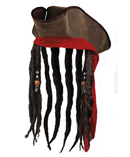 Boland 10132041 Sombrero pirata Dirty Jack con pelo, marrón Cover