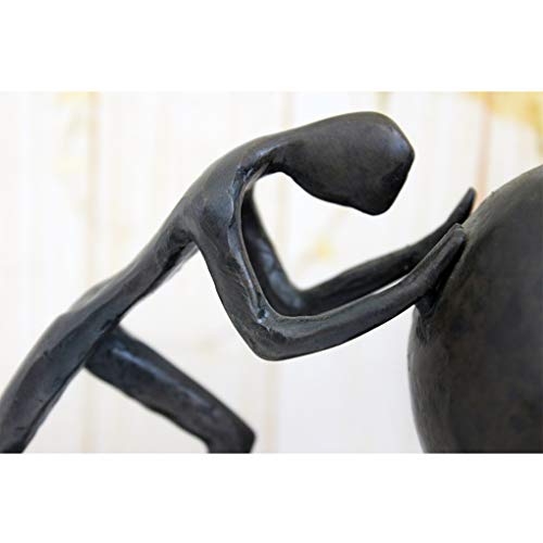 image for Amperer Man with Sphere Iron Statue Metal Sculpture Sportsman Art Meta