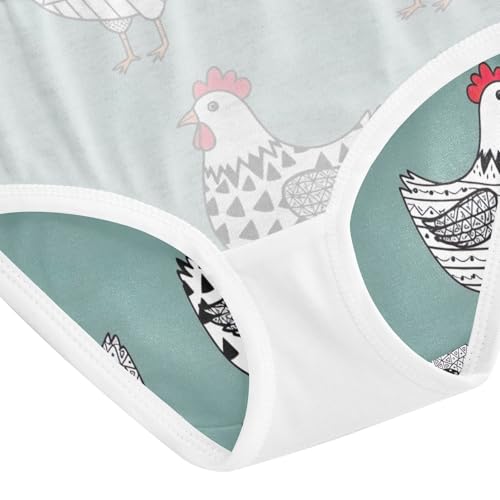Chickens Black White Toddler Girls Underwear, Girls Cotton Underwear, 2T–8 Years4