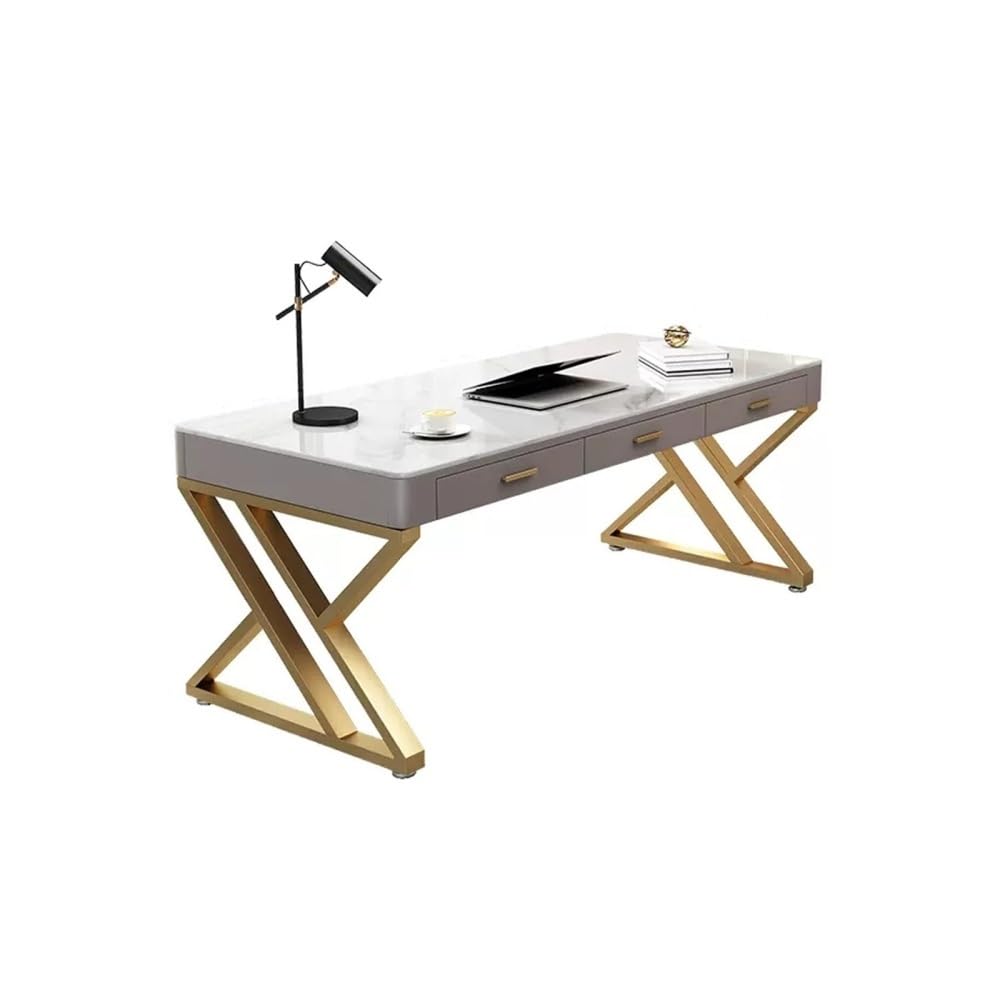 IUokLU Computer Desk Rock Slab Desk Modern PC Desktop Table Simple Home Study Bedroom Writing Office Workbench (120CM)