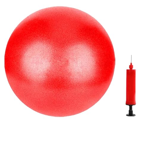 MOMPLUS Mini bolas de yoga para pilates, para ejercicio, estabilidad en el hogar, entrenamiento esponjoso, terapia física, mejora el equilibrio con bomba (rojo, 6 pulgadas)