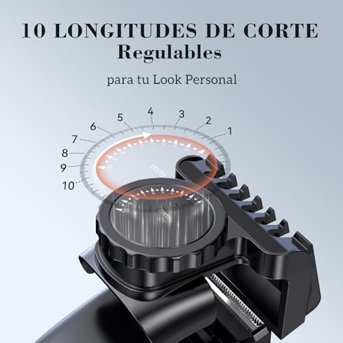 MAXGROOM Afeitadora Corporal Masculina 3 en 1, Depiladora Corporal Hombre con Peine Ajustable para Cuerpo y Zona Intima, en Seco y Húmedo, Pantalla LED y Recargable Tipo-C, Negro - imagen 8