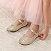 DREAM PAIRS Toddler Girl's Dress Shoes Mary Jane Rhinestone Ballerina Flat for Party, Birthday, Performance, Wedding,Size 9 Toddler,Gold,ANGEL-66-1