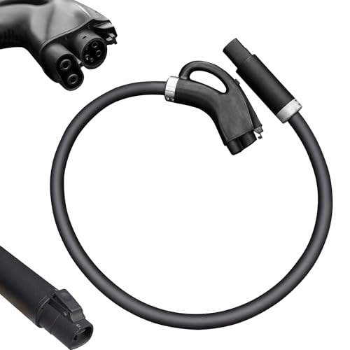 HANSSHOW for NACS to CCS1 Adapter with Extension 8FT Cable Compatible with Tesla Superchargers to CCS1 Electric Vehicle Charger Fast Charge for CCS1 Port EVs Adapter (Check Car Compatibility)