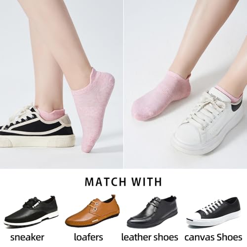 Image of ATBITER Ankle Socks Womens and Men Thin Athletic Running Low Cut No Show Socks With Heel Tab 6-12 Pairs | White Short Summer Athletic Running Yoga Pilates Workout Sneaker Socks Lightweight Non Slip Size 7-9 9-11