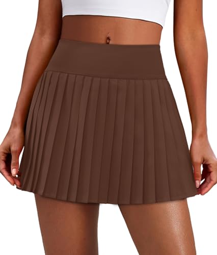 Image of Alaroo Pleated Tennis Skirt for Women with Pockets Shorts Skort | High Waisted Golf Athletic Skorts Running Workout Skirts
