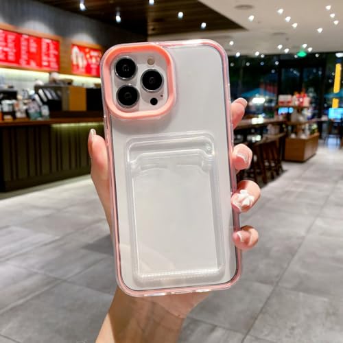 Étui portefeuille transparent iPhone 7 Plus avec porte-cartes rose coque 3 en 1 8 Plus
