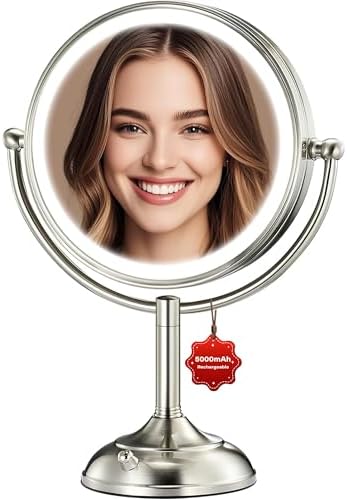2025 VESAUR 9" Large 5000mAh Rechargeable Lighted Makeup Mirror N...