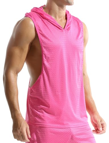 T-shirt sans manches fitness homme débardeur musculation en maille transparente sport