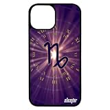 utaupia Cover per iPhone 13 in silicone con segno Capricorno, oroscopo 128 GB, viola astrologico di protezione rigida planete galassia telefono