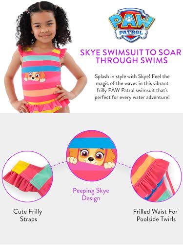 Paw Patrol Bathing Suit | Skye Swimsuit for Girls | Striped One Piece Swimsuit4