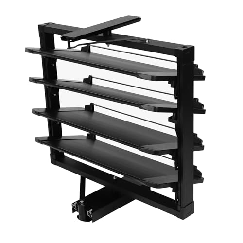 Pull-Out Shoe Rack Organizer 360° Rotating 4 Tier Metal Stackable