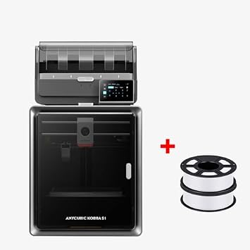 PLA 2KG Bundle Anycubic Kobra S1 Combo 3D Printer, 4 Stunning Multicolor with Anycubic ACE PRO, 600mm/s High Speed+ ANYCUBIC PLA Filament 1.75mm, 2kg White