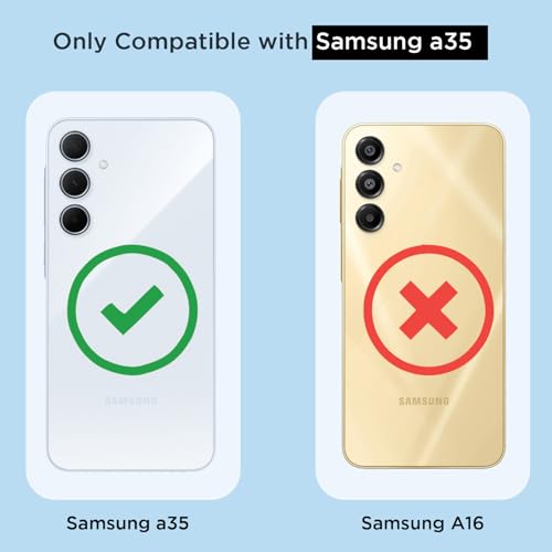 Image of Pikkme Back Cover for Samsung Galaxy A35 5G Raised Edges Shockproof Clear PC + TPU Transparent Protective Phone Bumper Case(Transparent)