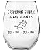 Grandma Shark Needs a Drink Do Do Do Do Funny Novelty Libbey Stemless Wine Glass with Sayings - Gifts for Grandmas - Birthday, Christmas, Mothers Day Gifts