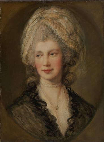 Peinture sur toile Gainsborough de style nordique - Portrait Reine Charlotte 60x90cm
