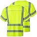 ProtectX Class 3 High Visibility Shirts for Men Reflective Safety Hi Vis T Shirt Short Sleeve Construction Work Shirt 2 Pack Green X-Large