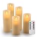 Ry-king Flameless Candles 5" 6" 7" 8" 9" Classic Pillar Real Wax Dancing Flame with 10-key Remote Control - 2/4/6/8 Hours Timer - Set of 5