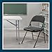 OEF Furnishings OEF970 Series Premium Fabric Padded All Steel Folding Chairs, Comfort Cushioned Seat & Back for Meeting Office Training Rooms (4 Pack, Cosmic Black)