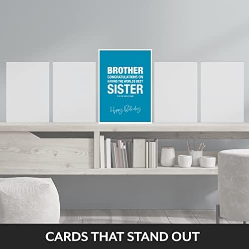 Funny Brother Birthday Card from Sister - Worlds Best Sister - Birthday Card Brother Funny Witty Humorous Joke Hilarious - Cheeky Little Brother Birthday Card - Big Bro Twin - 14th 15th 16th 20th 30th