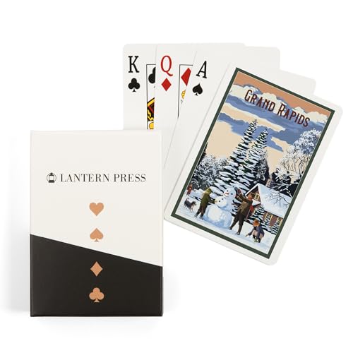 Baraja de 52 cartas tamaño póker con escena de muñeco de nieve