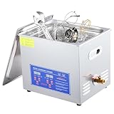 10L High-Power Ultrasonic Parts Washer 240W | 40kHz Heated Industrial Cleaner with Cycle Memory | for CNC Tools, Aerospace Components, Dental Sterilization, Jewelry Workshop