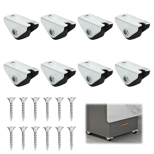 Set de 8 Ruedas Fijas, Kit de Ruedas de Goma Ruedas para Muebles Pequeñas Incluye Tornillos Ideal para Camas Nido Muebles Ligeros y Pesados No Dejan Marcas Fácil Instalación 15mm (0.5 inch)
