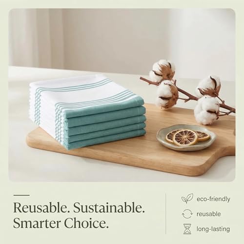 Urban Villa Kitchen Towels Cotton Dish Towels 20”x30” (Set of 6) Aqua by Urban Villa - Used condition - Image 8