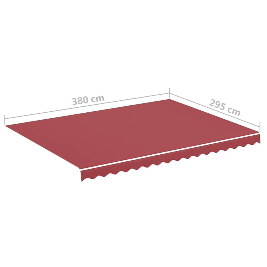 Leasha Toile de Rechange Store Banne avec Lambrequin, Toile Tissu de Remplacement pour Auvent 380x295 cm Bordeaux Rouge