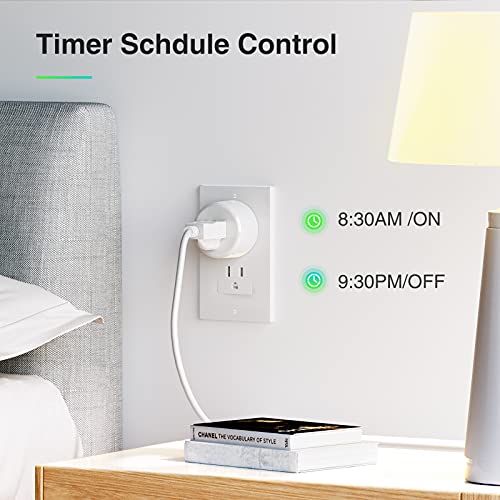 Image of Smart Plug, WiFi Outlet Socket Compatible with Alexa Google Home, No Hub Required Surge Protection Plug, ETL Certified FCC Listed 120V 10A 2.4 GHz Wi-Fi Smart Outlet with Timer, 4 Pack