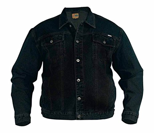 Duke Men's Western Trucker Denim Shirt Jacket-Black-5XL